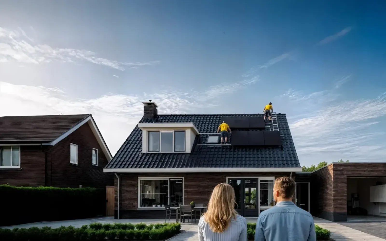 Woning met zonnepanelen en een thuisbatterij