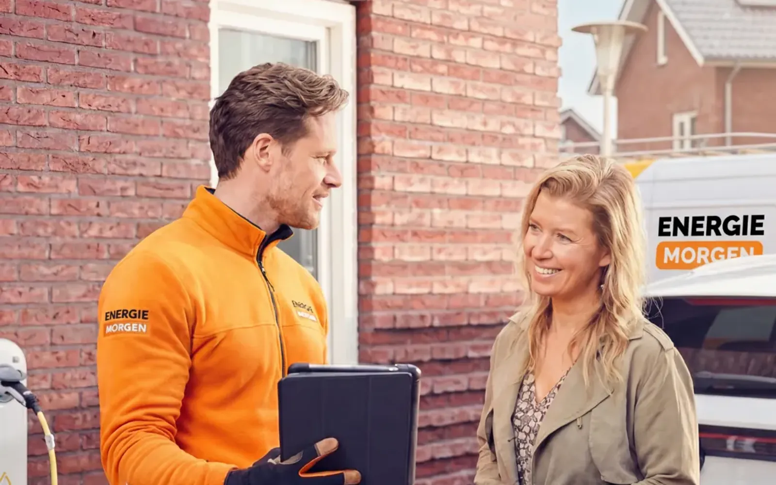 Warmtepomp bij een woning in de winter