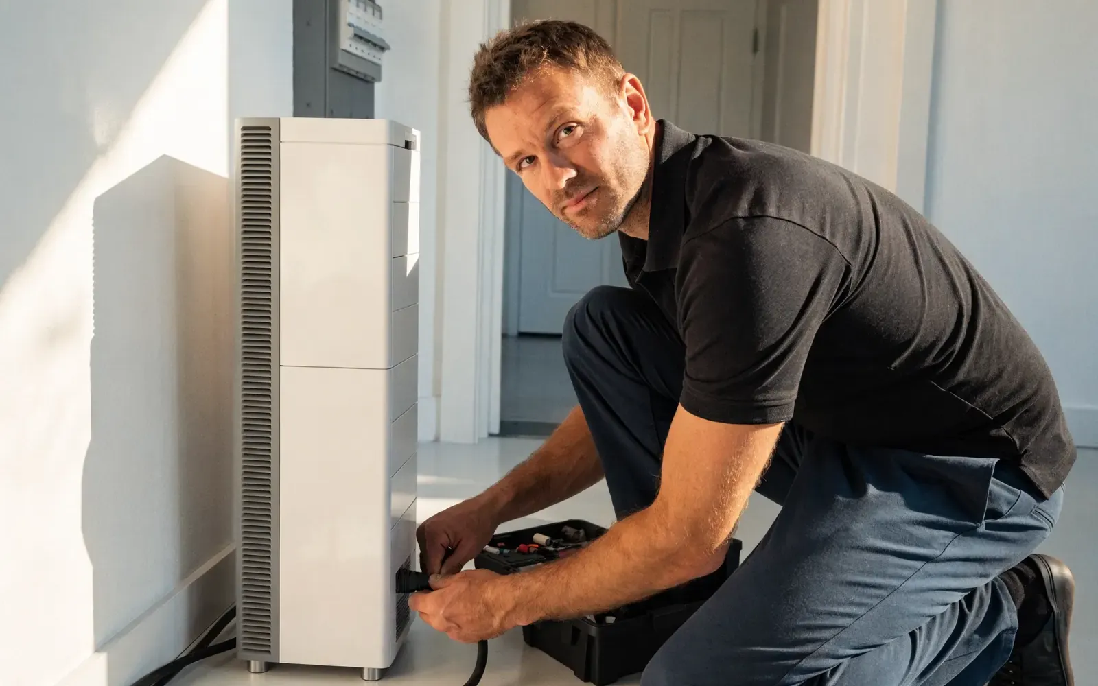 Woning met zonnepanelen en een thuisbatterij