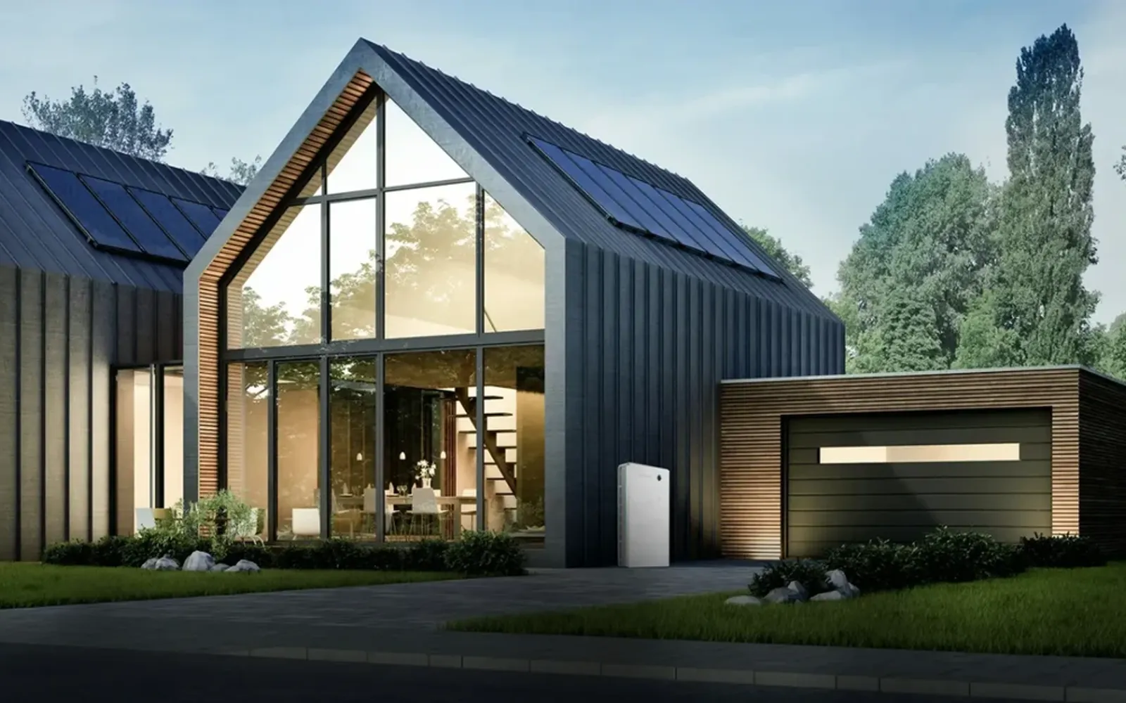 Woning met zonnepanelen en een thuisbatterij