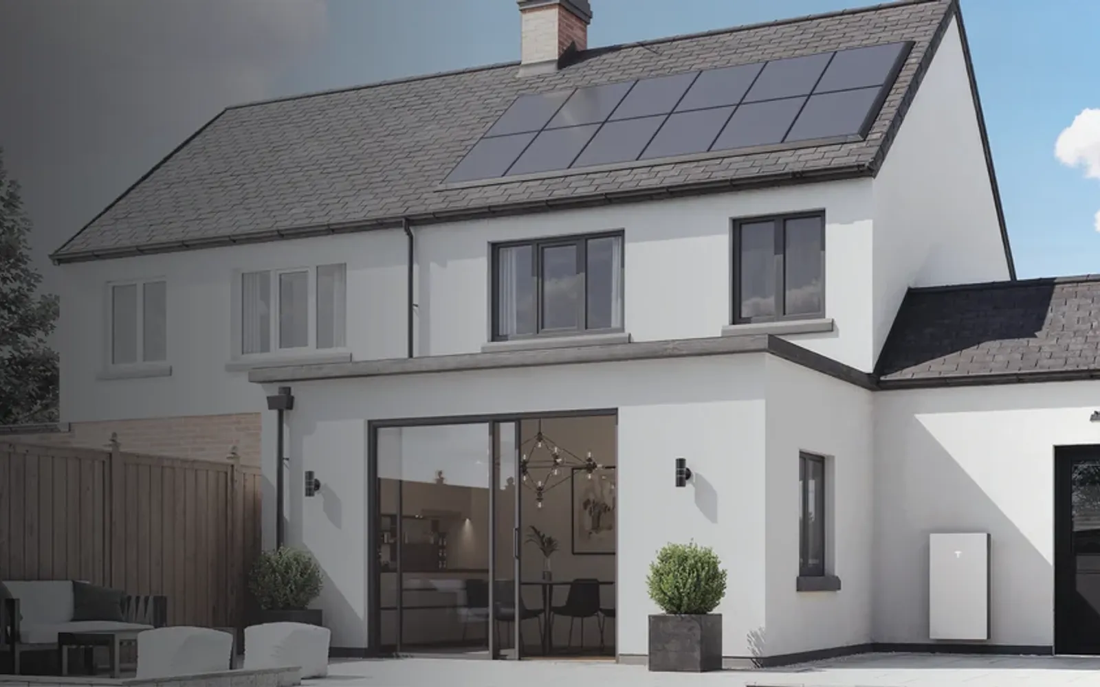 Woning met zonnepanelen en een thuisbatterij