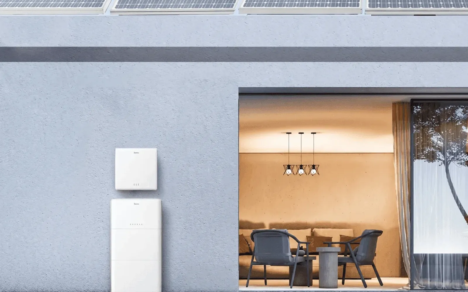 Woning met zonnepanelen en een thuisbatterij