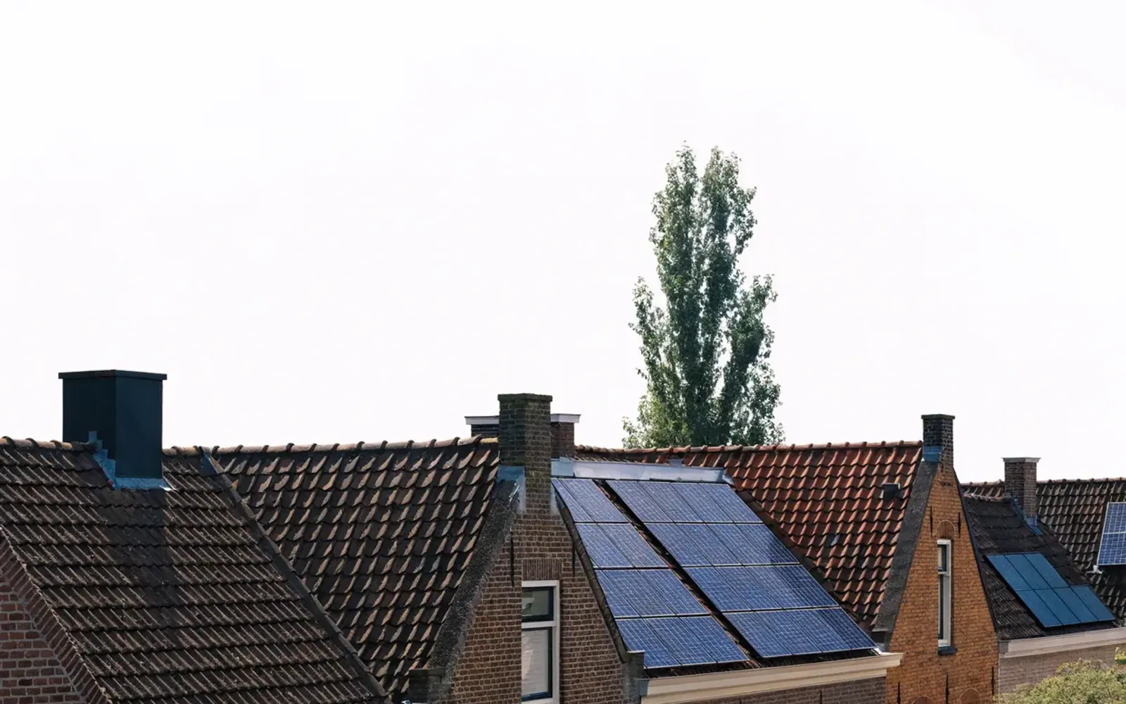 Warmtepomp bij een woning in de winter